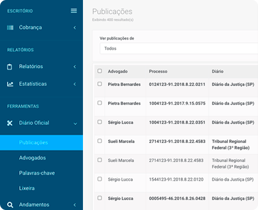 Software Jurdico com monitoramento do Dirio Oficial